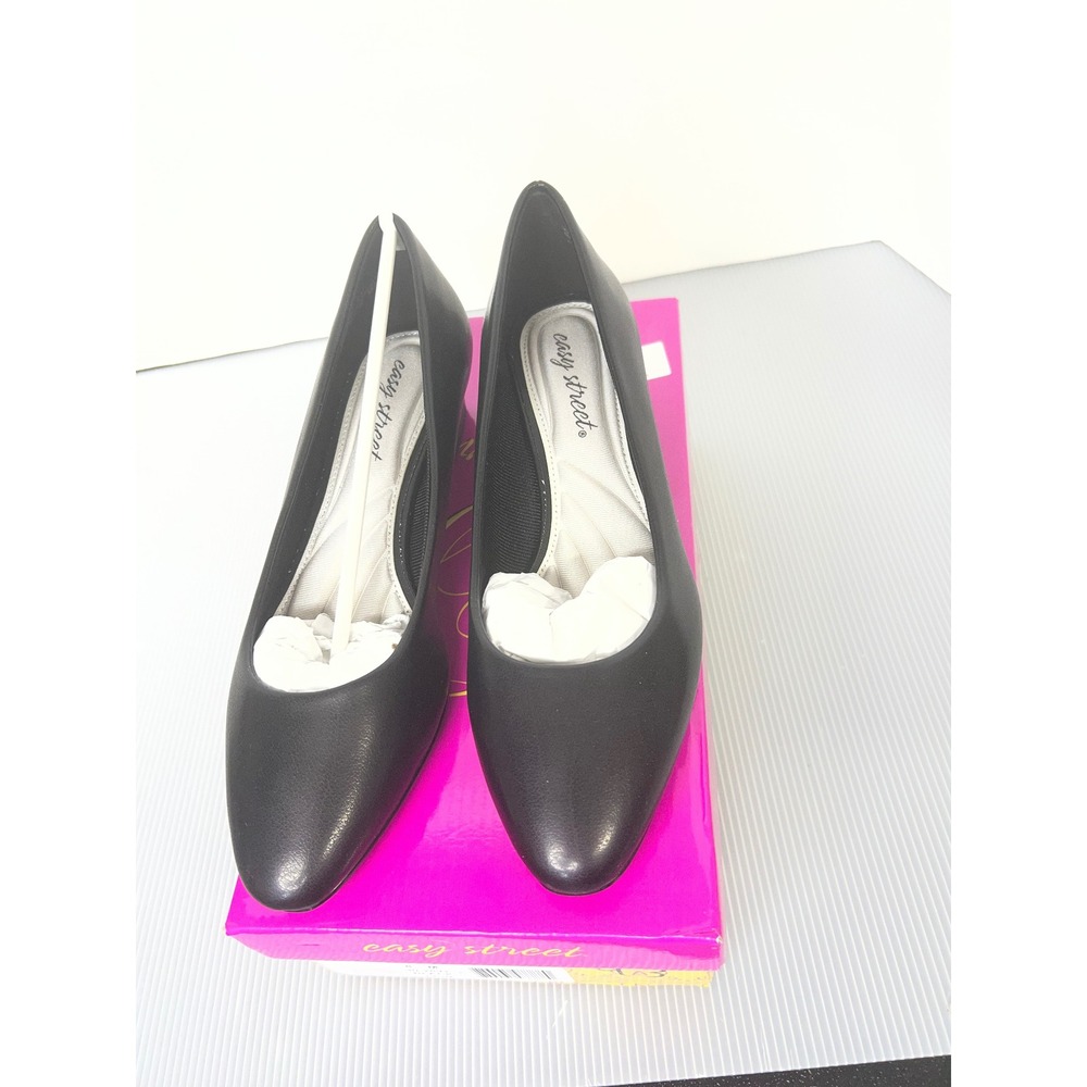Easy Street Prim Black Pumps Womens 8M Low Block Heel Dress Shoes NEW